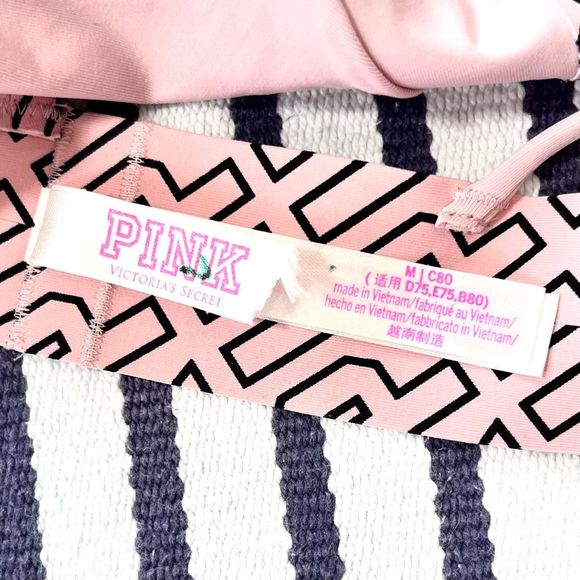 NWOT PINK Victoria’s Secret Logo Bonded Triangle Bralette Medium - Picture 7 of 7